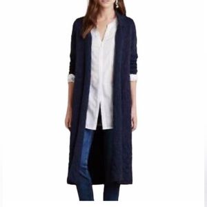 Moth from Anthropologie navy jacquard duster cardigan